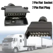 7 Pin Flat Trailer Plug Socket Set 12V Electrical Connectors Adapter for Caravan