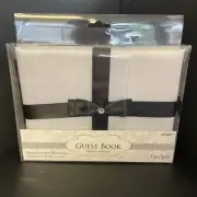 Amscan Wedding 500 Entry Record Book in White With black Ribbon
