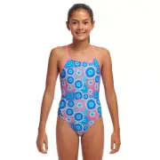 Funkita Girls Bundjalung Blue ECO Diamond Back One Piece Swimwear, Girls Full Pi