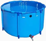 Above Ground Pond, Outdoor Fish Pond Pool with Durable Frame, Koi Pond Tank，PVC Fish Farming, for Store Up Water Irrigation(1.2x0.8m)