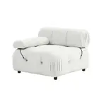 Foret 1 pc Arm Seat Modular Tufted Velvet Sofa Lounge Couch Furniture Home Beige