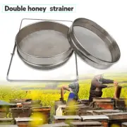 Stainless Steel Double-layer Honey Sieve Filtration Bee Honey Filter Strainer AU