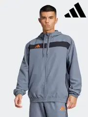 adidas Grey Tiro 25 Essentials Woven Hoodie (E54208) | $104