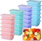 Colorful 100 Pack 25 oz Meal Containers - Microwave, Dishwasher & Freezer Safe