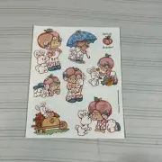 RARE Vintage 80s AGC Strawberry Shortcake Scratch & Sniff Sticker Sheet APRICOT