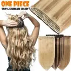 INVISIBLE One Piece Clip In Remy Human Hair Extensions 3/4Full Head Long Weft AU