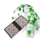 J.C. WALSH , DUBLIN, DRISH DESIGN WALLET AND SHAMROCK SCARF