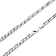 10K White Gold Womens 2.5mm Franco Square Box Foxtail Wheat Necklace Chain 18"