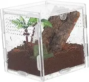 GANAZONO Mini Spider Terrarium Jumping Spider Accessories Secure Enclosure for Small Reptiles