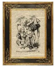 Alice in Wonderland Art Print on Vintage Book Page Story Book Adventures Duchess