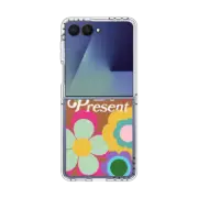 Galaxy Z Flip7 Clear Magnetic Case Be Present by Quotes by Christie