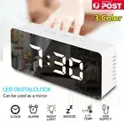 LED Digital Alarm Clock Snooze Bedside Table Time Mirror Display Office Decor AU
