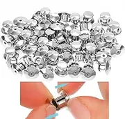 60 PCS Pin Backs Locking Silver Metal Locking Pin with Clasps, Secure Backings Replacement for Enamel,for Badges, Lapel Pins, Charms, Bags, Clothes, Denim Buttons and More