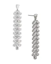 Nadri Rsvp Crystal Leaf Linear Earrings