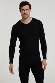 Merino Mens V Neck Base Layer