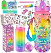 Decorate Your Own Water Bottle Kits for Girls Age 4-6-8-10,Unicorn Painting Craf
