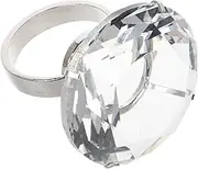 GARIOUANS Large Simulated Glass Engagement Ring Prop for Weddings Anniversaries Parties Stylish Fake Ring Decoration for Proposals Dazzling Sparkle Craftsmanship