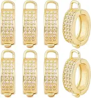 Beebeecraft 1 Box 10Pcs Cubic Zirconia Pendant Bails for Necklaces 18K Gold Plated Pinch Clip Bail Clasp Connector for Pendant Charm Connection