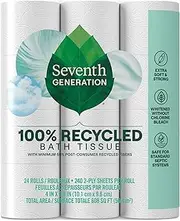 [Seventh Generation] White Toilet Paper 2-ply 100% Recycled Paper 24 Rolls (pack of 2)