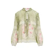 [Giambattista Valli] Giambattista Valli-Green And Pink Printed Silk Blouse-Donna 42 IT