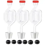 3 Pack Twin Bubble Airlocks Set for Fermenting Brewing Beer Wine Mason Jar