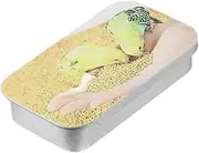FewNvWa Bird Feeder Box Handheld Feeder Food Jar -Donor Empty Metal Slide Cover Cover Case Push Pull Treat Box for Waveless Papagei, Style A