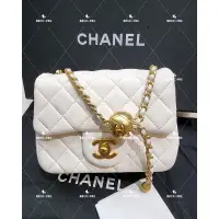 在飛比找蝦皮購物優惠-Chanel 金球 mini coco 17cm 白色 霧金