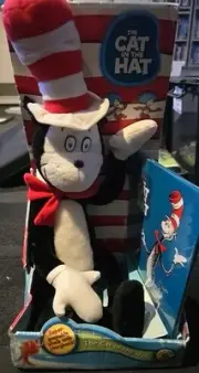 Dr. Seuss The Cat In The Hat Poseable Plush With Storybook (Playbook, 2003) New