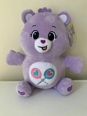 2023 CARE BEARS Share Bear Cushy Plush Toy BNWT Unlock the Magic Purple