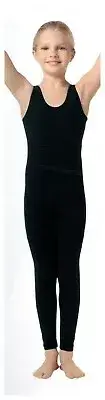 Eurotard Tank Ladies Cotton Spandex Unitard Black no front seam Style 1029
