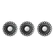 Northlight 3 Cascading Angular Orbs Matte Black Round Mirrors 9.5"