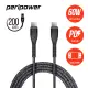 peripower CD-02 精研編織系列 USB-C to USB-C PD 快充傳輸線-鐵礦黑 ( Type-C/200 cm)