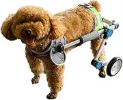 UPWONEA Dog Rear Leg Wheelchair Foldable Aluminum Alloy Dog Wheelchair Lightweight Pet Aid Freely Adjustable Easy Carry and Storage XXS