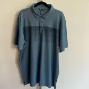 TravisMathew Men's Coastal Chest Stripe Polo XXL NWT Blue Golf Country Club