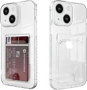 Xerial Compatible with iPhone 13 Mini case with Card Holder, Clear Card Slot case, Ultra-Thin, Soft, Shockproof, Credit Card Protective Cover for iPhone 13 Mini