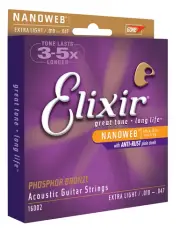 Elixir Guitar Strings Nanoweb Phosphor Bronze X-Light 10-47