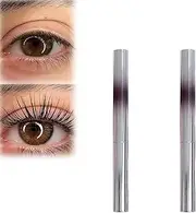 Metal Wand Mascara, 3D Curling Eyelash Mascara, Waterproof, Smudge-Proof, Long-Lasting, Non-Clumping, Iron Wand Mascara for Volume and Definition (2Pcs-Black, 1 Fl Oz (Pack of 1))