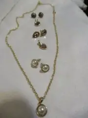 AVON Pearlesque Spectacular Wardrober Set 3 Pendants and 3 Pairs of Earrings