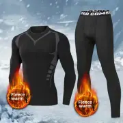 Men'S Thermal Plush Base Layer Set Winter Thickened Running Trainning Quick
