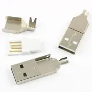 10Pcs USB 2.0 AM Male 4 Pin Three Types 4P Solder Plug Jack Socket Connector