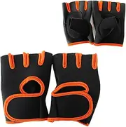 GLEAVI 1 Pair Protective Gloves Weight Lifting Gloves Weightlifting Gloves Bodybuilding Gloves Dumbbell Gloves Biking Gloves Orange and Exercise Gloves Weightlifting Mittens