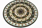 30" Black Marble Coffee dining Table Top Gemstone Inlay sofa Center round Table