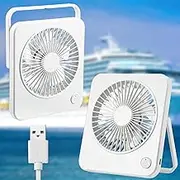 VIHOSE Cruise Ship Approved Travel Fan 180 degrees Foldable USB Portable Adjustable Small 3 Speeds Desk Fan Cruise Ship Essentials for Travel Home Bedroom Office Desktop