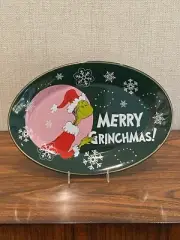 Dr. Seuss - How The Grinch Stole Christmas Ceramic Platter-MERRY GRINCHMAS-13.5”