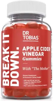 Dr. Tobias Apple Cider Vinegar Gummies, Includes 500 Mg Apple Cider Vinegar with