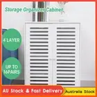 Shoe Cabinet White Shoes Storage Rack Organiser 4 Tier Shelf Cupboard Bedroom
