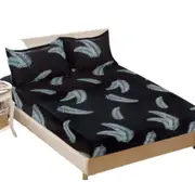 Feather Black Ultra Soft Floral Deep Fitted Sheet