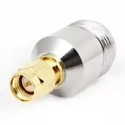 SMA Male to N Type Female M/F Coax Cable Adapter Connector Silver Tone