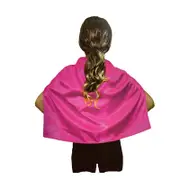 SHORT CAPE Kids Childrens Party Costume Vampire Coat School Team Colours - Hot Pink