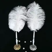 White Ostrich Quill Feather Pen Wedding Party Guest Book Signing Pen Registry